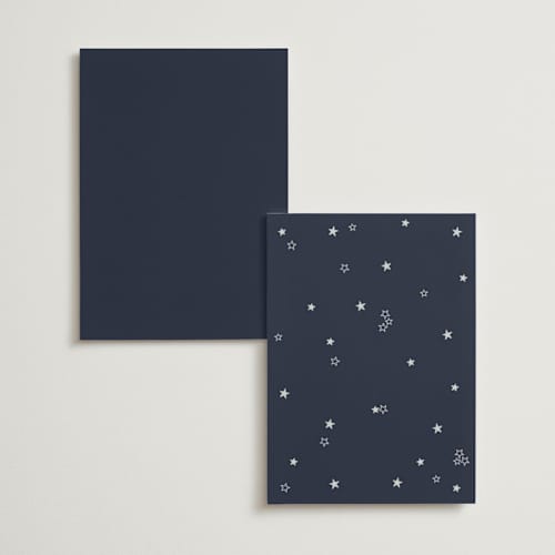 This is a night table numbers with foil pressed by Jennifer Lew called supernova printing on doublethick in standard
