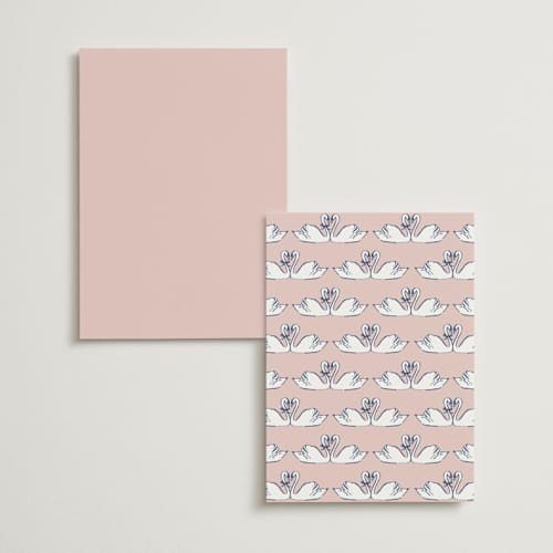 This is a cobalt table numbers with standard by Lucrecia Caporale called swan love printing on doublethick in standard