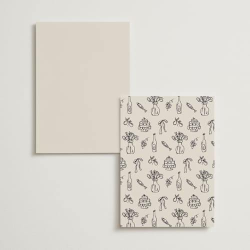 This is a ivory table numbers with standard by Aviva Atri called sketchbook love printing on doublethick in standard