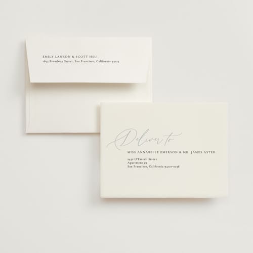This is a sky wedding thank you cards with standard by Kelly Schmidt called corner printing on recycled smooth signature in standard