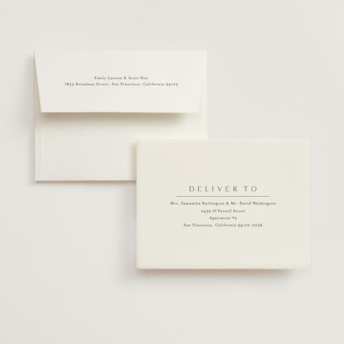 This is a cotton wedding thank you cards with standard by Stacey Meacham called warm affection printing on recycled smooth signature in standard