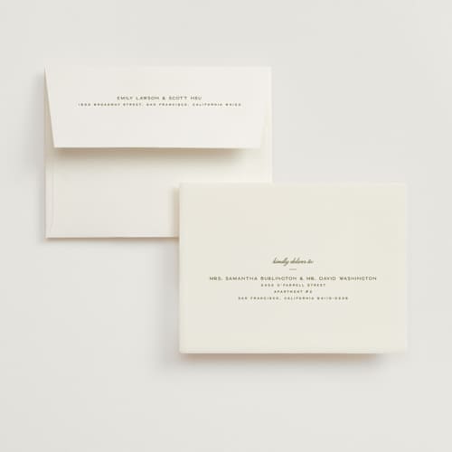 This is a lavender wedding thank you cards with standard by Ellen Schlegelmilch called callum printing on signature in standard