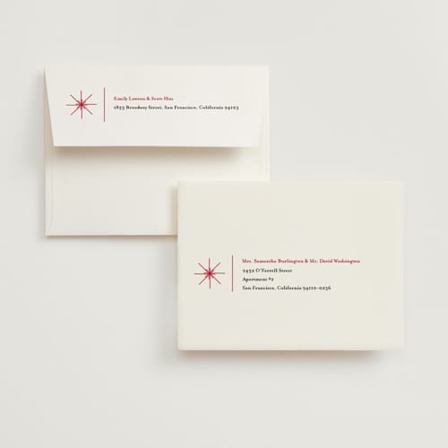 This is a crisp snow wedding thank you cards with standard by Kate Ross called modern minimalist printing on recycled smooth signature in standard