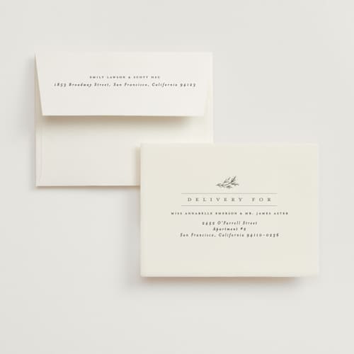 This is a snow wedding thank you cards with standard by Joanna Griffin called classic printing on recycled smooth signature in standard