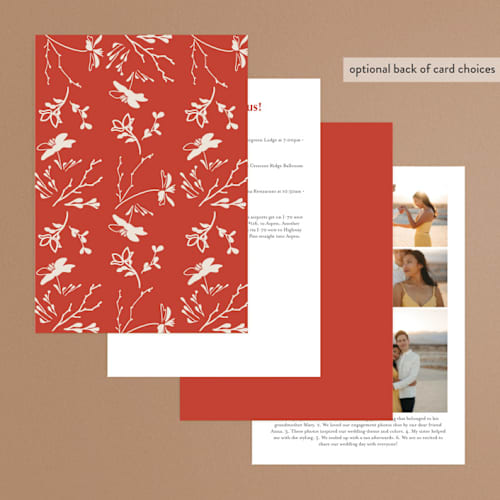 This is a lava foil stamped wedding invitations with foil pressed by Stellax Creative called abstract flora printing on signature in standard