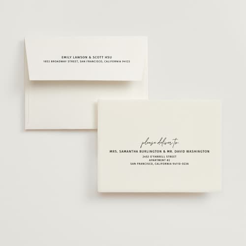 This is a midnight wedding thank you cards with foil pressed by Inkblot Design called metro printing on recycled smooth signature in standard