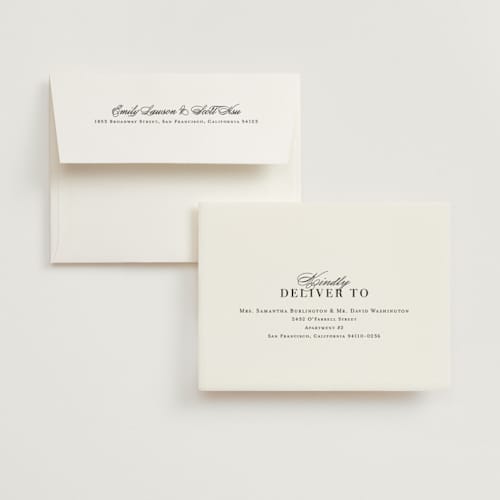 This is a cotton wedding thank you cards with foil pressed by Jennifer Postorino called gilded ampersand printing on recycled smooth signature in standard