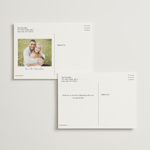 This is a lemon thank you postcards with standard by Ellen Schlegelmilch called palmetto printing on signature in postcard