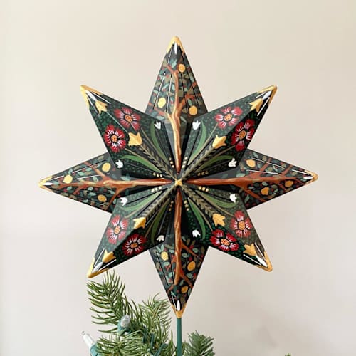 This is a multicolor holiday decorations by Emily Morris called woodland tree topper in standard