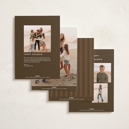 This is a toffee thanksgiving cards invitations with foil pressed by Creo Study called contemporary gratitude printing on recycled smooth signature in standard