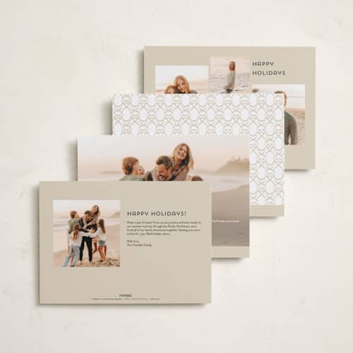 This is a parchment thanksgiving cards invitations with standard by Kaydi Bishop called deckled merrier than ever printing on recycled smooth signature in standard