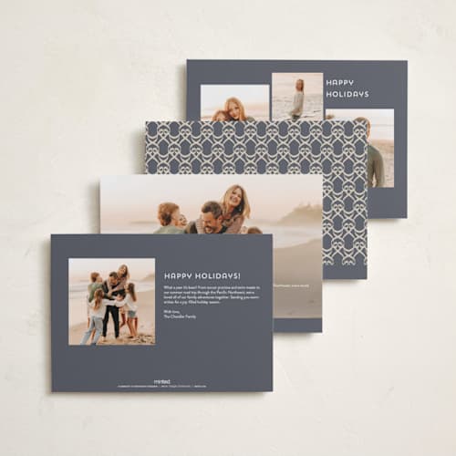 This is a stone thanksgiving cards invitations with standard by Kaydi Bishop called deckled merrier than ever printing on recycled smooth signature in standard