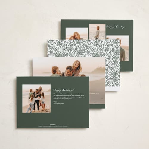 This is a sage thanksgiving cards invitations with standard by Jenna Holcomb called autumn greenery frame printing on recycled smooth signature in standard