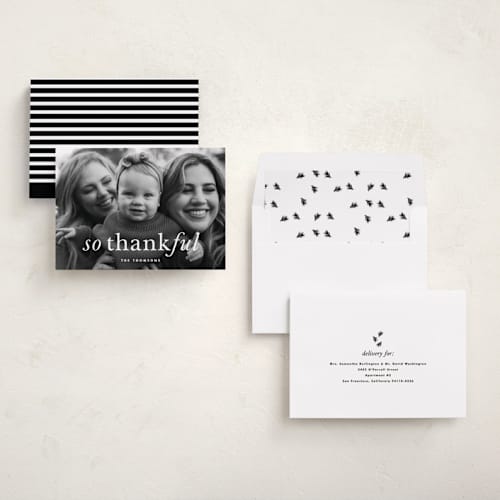 This is a snow thanksgiving cards invitations with standard by Kimberly FitzSimons called emphasized thanks printing on recycled smooth signature in standard