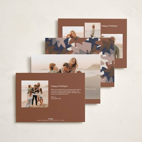 This is a chestnut thanksgiving cards invitations with standard by Carrie Moradi called collage foliage printing on recycled smooth signature in standard