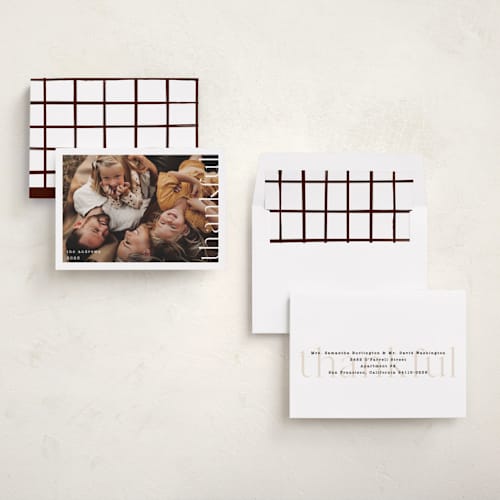 This is a milk thanksgiving cards invitations with standard by Liz Conley called thankful side printing on recycled smooth signature in standard