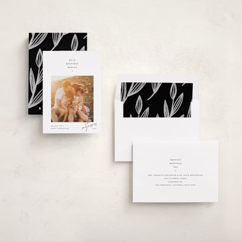 This is a ink thanksgiving cards invitations with standard by Blustery August called grateful hearts printing on recycled smooth signature in standard