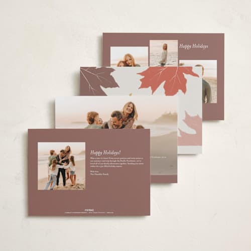 This is a autumn thanksgiving cards invitations with standard by Pixel and Hank called maple printing on recycled smooth signature in standard