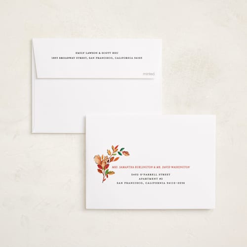 This is a acorn thanksgiving cards invitations with standard by Sarah Knight called seasons printing on recycled smooth signature in standard