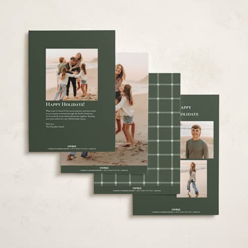 This is a pinion thanksgiving cards invitations with standard by Wildfield Paper Co called quartzite printing on recycled smooth signature in standard