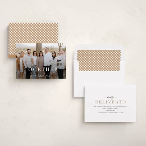 This is a simply white thanksgiving cards invitations with standard by Sara Hicks Malone called together merry printing on recycled smooth signature in standard