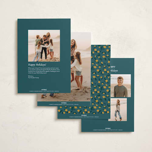This is a golden thanksgiving cards invitations with standard by Amy Kross called stamped blooms printing on recycled smooth signature in standard
