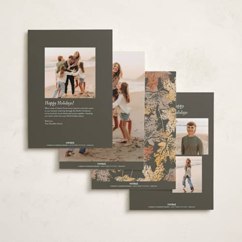 This is a ponderosa thanksgiving cards invitations with standard by Eric Clegg called falling leaves printing on recycled smooth signature in standard