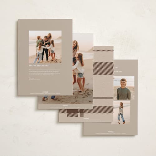 This is a kraft thanksgiving cards invitations with standard by Erin German called krafty plaid printing on recycled smooth signature in standard