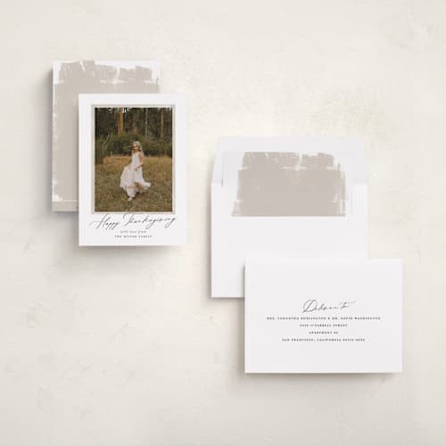 This is a cafe thanksgiving cards invitations with standard by Nicoletta Savod called café au lait printing on recycled smooth signature in standard