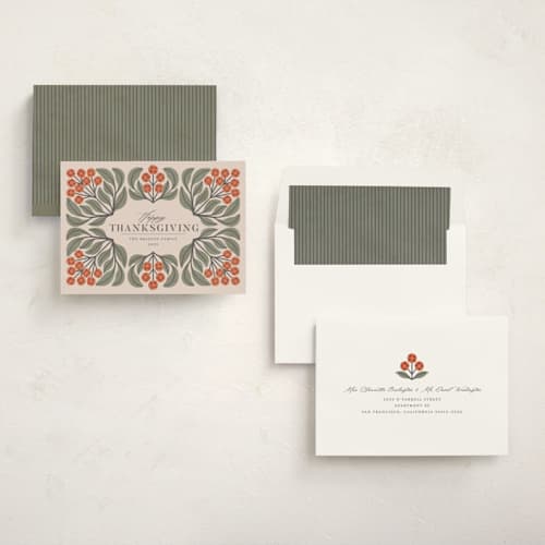 This is a bittersweet thanksgiving cards invitations with standard by Meggy Masters called persimmon printing on signature in standard