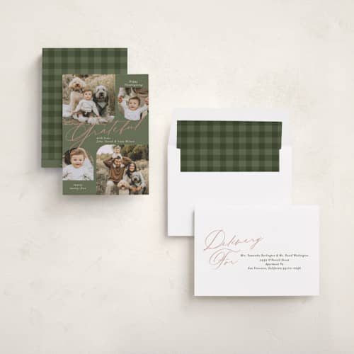 This is a green bean thanksgiving cards invitations with standard by Owl and Toad called scenic printing on recycled smooth signature in standard