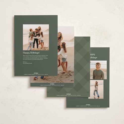 This is a spruce thanksgiving cards invitations with standard by Louise Kay called merry thanksgiving printing on recycled smooth signature in standard