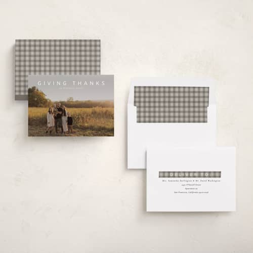 This is a cottonwood thanksgiving cards invitations with standard by Ani Somi called bounty printing on recycled smooth signature in standard