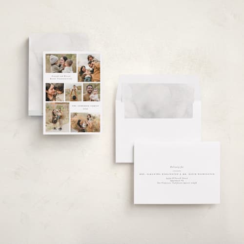 This is a winter thanksgiving cards invitations with standard by Emily Betts called yearly seven printing on recycled smooth signature in standard
