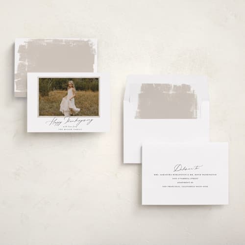 This is a cafe thanksgiving cards invitations with standard by Nicoletta Savod called café au lait printing on recycled smooth signature in standard