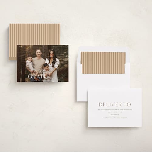 This is a cotton thanksgiving cards invitations with standard by Sara Hicks Malone called feeling grateful printing on recycled smooth signature in standard