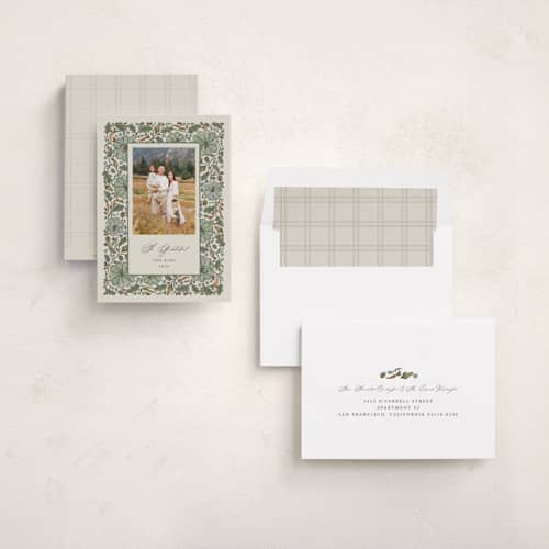 This is a turquoise thanksgiving cards invitations with standard by Jen Owens called harvests printing on recycled smooth signature in standard
