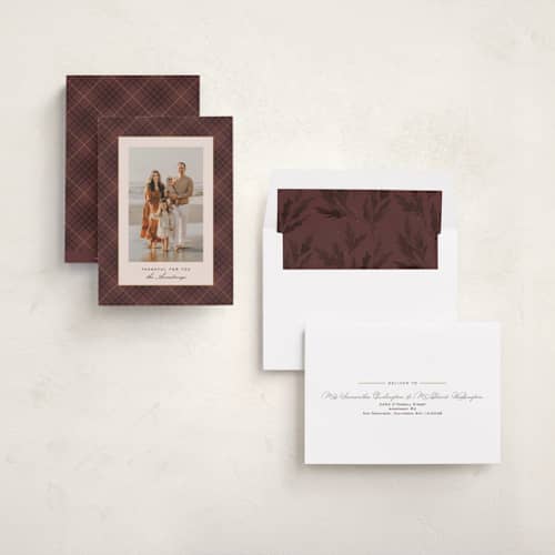 This is a rust thanksgiving cards invitations with standard by Kate Ahn called lauren printing on recycled smooth signature in standard