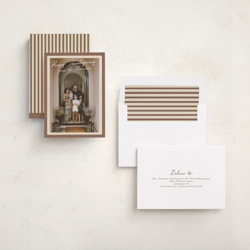 This is a spice thanksgiving cards invitations with standard by Maja Cunningham called vintage photo card printing on recycled smooth signature in standard