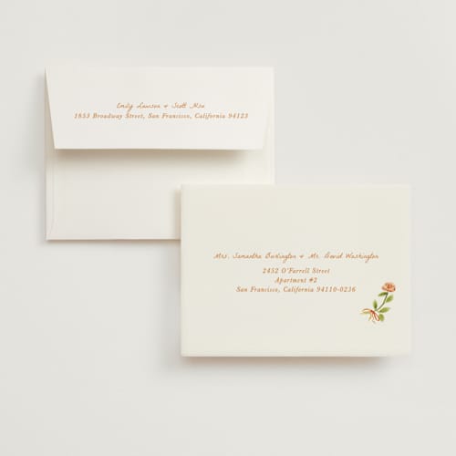 This is a flame wedding thank you cards with standard by Pati Cascino called giardino printing on strathmore in standard