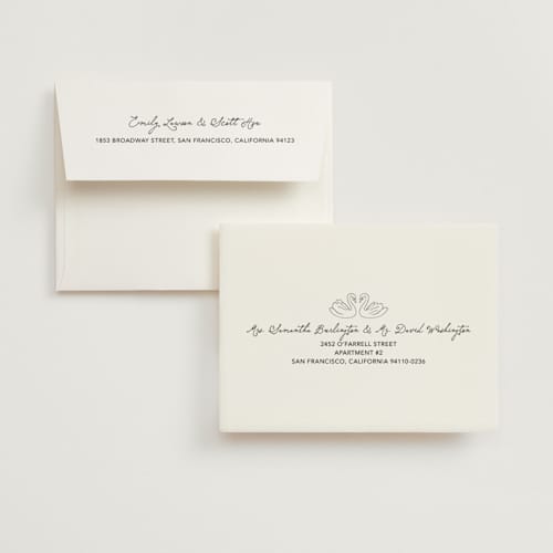 This is a vintage wedding thank you cards with standard by Kelly Watkins called felicity printing on strathmore in standard