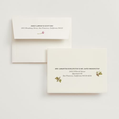 This is a deep blush wedding thank you cards with standard by Pati Cascino called barolo printing on strathmore in standard