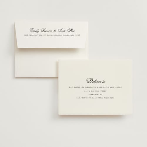 This is a mystic raven wedding thank you cards with standard by Cass Loh called chic union printing on strathmore in standard