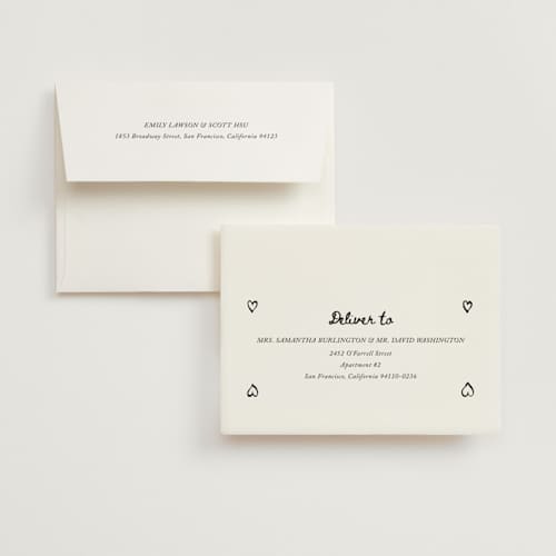 This is a lace wedding thank you cards with standard by Cass Loh called simple monogram printing on strathmore in standard