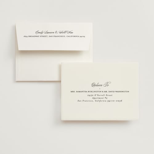 This is a tuxedo wedding thank you cards with standard by Carolyn MacLaren called timeless together printing on strathmore in standard
