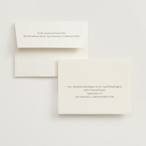 This is a moss wedding thank you cards with standard by Megan Davis called perriand printing on strathmore in standard