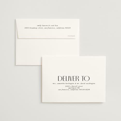 This is a ecru wedding thank you cards with standard by That Girl Press called commonwealth printing on strathmore in standard