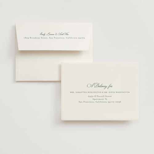 This is a citrine wedding thank you cards with standard by Emily Betts called curved frame printing on strathmore in standard