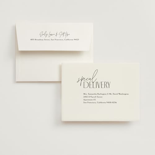 This is a silk wedding thank you cards with standard by Kelly Schmidt called overlap printing on strathmore in standard