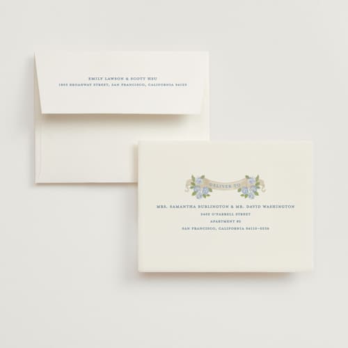 This is a ocean wedding thank you cards with standard by Creo Study called coastal crest printing on strathmore in standard